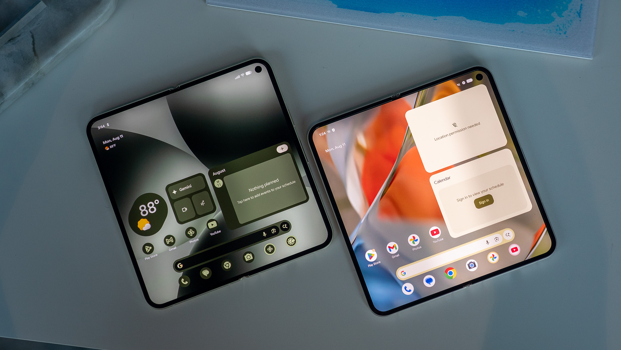 Comparing the displays on the Google Pixel 9 Pro Fold and Google Pixel 10 Pro Fold